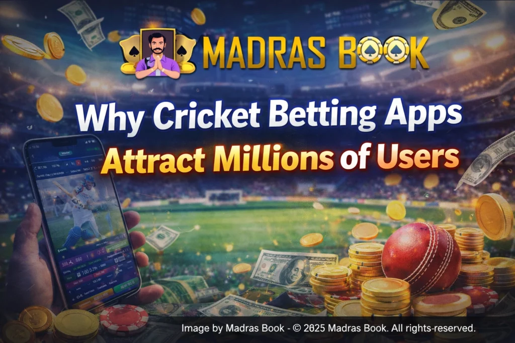 Why cricket betting apps attract millions of users with Madras Book logo and betting interface